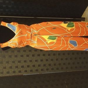 2pc crop top & pants Orange size L